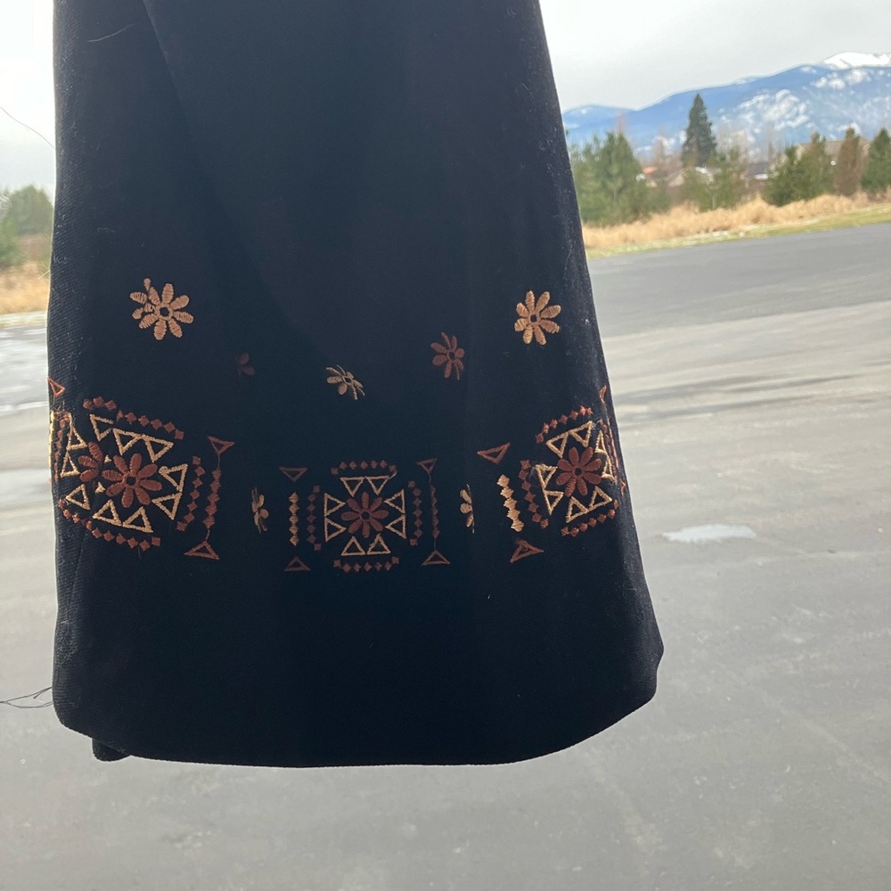 Dano Black Skirt with Geometric Floral Design